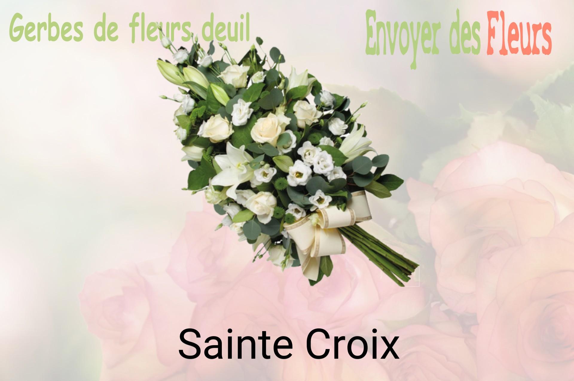 Gerbe de fleurs de deuil livrée à Sainte-Croix
